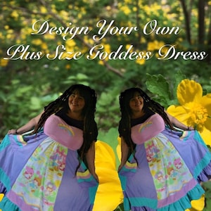 CUSTOM ORDER Made Just for You Earth Goddess PLUS Size Hippie Dress Upcycled Patchwork Sundress Fairy Dancing Ruffle Plus Size 18- 32