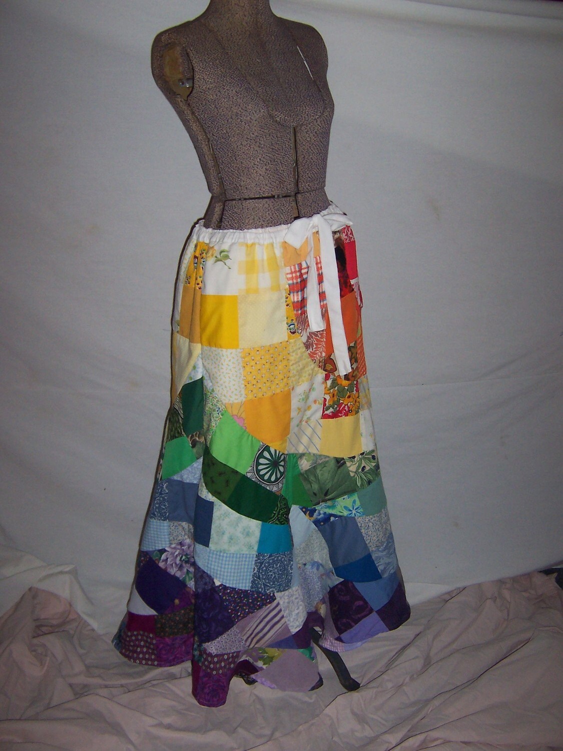 Rainbow Ripple Knottymama Custom Order Patchwork Skirt...made - Etsy