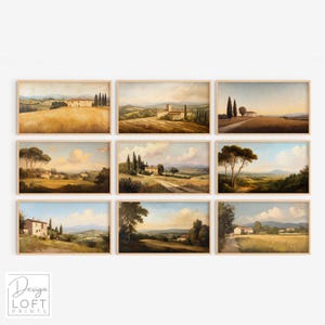 Set of 9 Neutral Landscape Painting Gallery Set | Samsung Frame TV Art |  Digital Download | Print or Digital Display