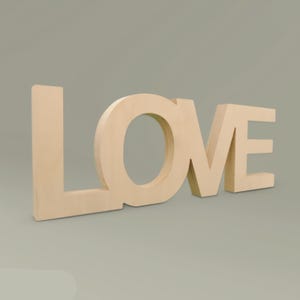 Lettres en bois simples en blanc | A-Z et 0-9 | Lettre LOVE en bois, hexagone, en forme d'étoile et de coeur, parfaite pour un mariage, une chambre d'enfants