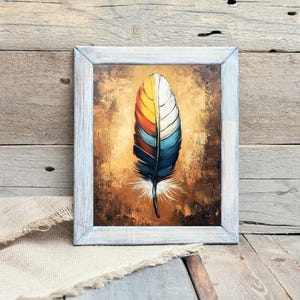 Native American-inspired Southwestern, Tribal Feather Gallery Wall Art: Printable Western Inspired Decor