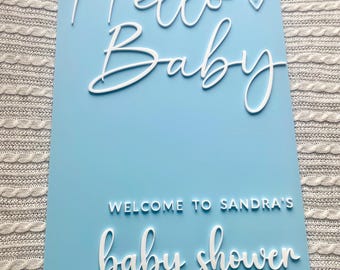 Baby Shower Welcome Sign | Large Acrylic Sign | Baptism Sign Board | Celebration Plaque | Party decor | Christening | Event Entry Sign