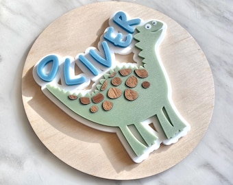 Personalised Dinosaur Name Sign | Acrylic T-rex Sign | Nursery | Kids Bedroom Plaque | Wall Decor | Wall Art | Event Signage | Birthday