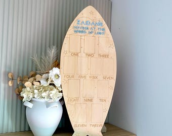 Baby Months Milestone Board | My First Year | Wooden Space Ship Sign | Custom Rocket Ship Plaque | Nursery decor | Photo Board | Baby Art