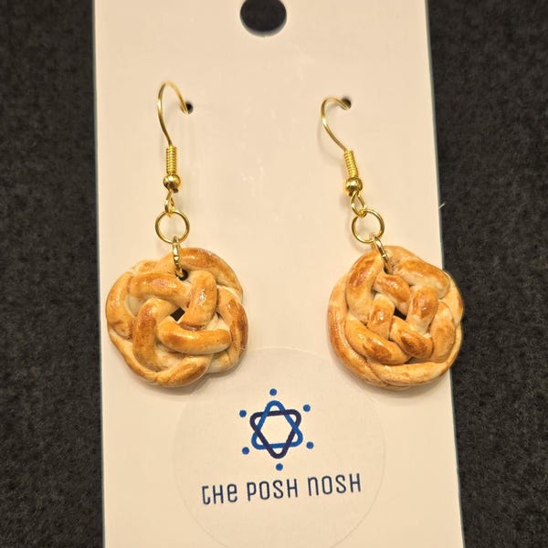 Round Challah Earrings