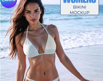 Women's String Bikini POD Mockup design PNG #6 | Easy Canva Drag-and-Drop PNG Template with easy instructions