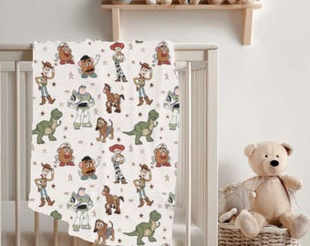 トイストーリー ベビーブランケット、ベビーシャワーギフト、カスタマイズ可能なブランケット、ディズニーブランケット、ディズニーホームデコレーション、トイストーリーブランケット、スローブランケット