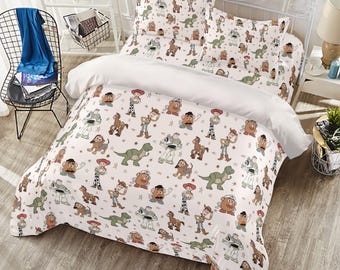Toy Story Bedding, 4-piece Quilt Cover Set, Buzz and Woody Kids Bedroom, Disney Home Nursery Decor