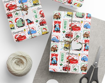 Autos Weihnachten Geschenkpapier | Pixar Disney Cars Geschenkverpackung | Weihnachtspapierrolle | Jungen Weihnachten Geschenkverpackung | Disney Cars