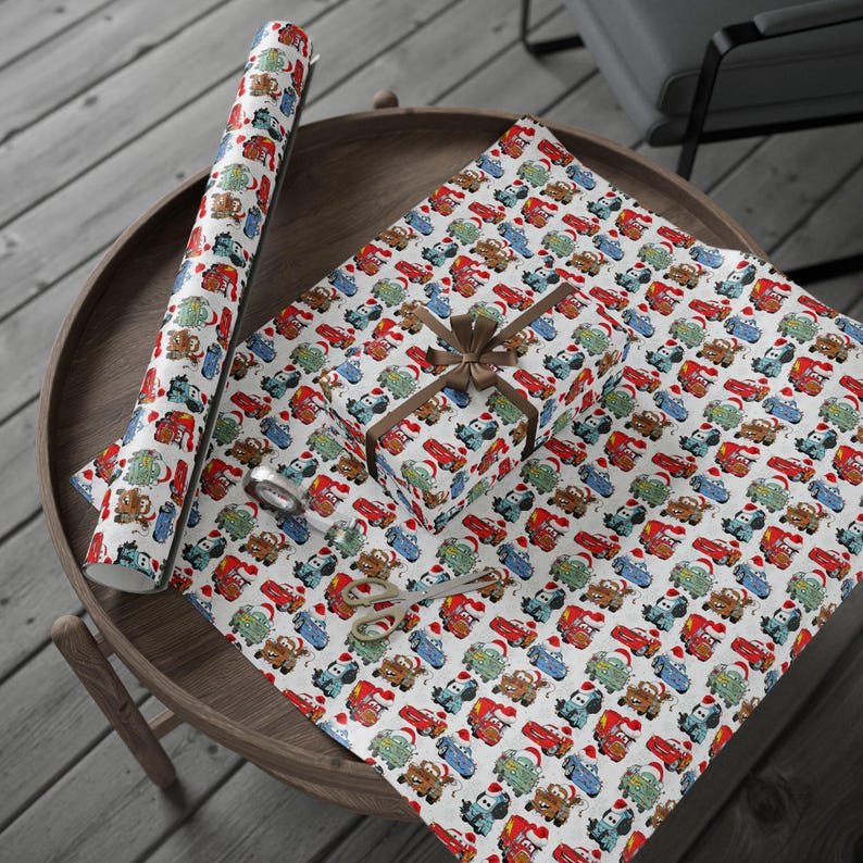 Pixar Cars Christmas Wrapping Paper | Cars Gift Wrap | Holiday Wrapping Paper Roll | Boys Christmas Gift Wrap | Disney Cars image 3