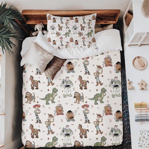 Edredón de Toy Story para niños pequeños, ropa de cama de Disney, dormitorio infantil de Buzz y Woody, decoración del hogar de Disney, regalo para guardería