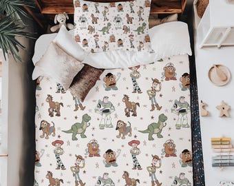Edredom infantil Toy Story, roupa de cama Disney, quarto infantil Buzz e Woody, decoração Disney para casa, presente para berçário