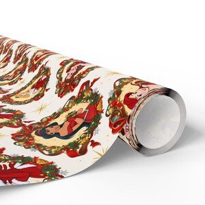 Rollo de papel de regalo navideño de princesas Disney / Papel de regalo navideño para niños / Papel de regalo navideño para niñas imagen 8