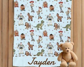 Toy Story Decke, Baby-Dusche-Geschenk, anpassbare Decke, Disney-Decke, Disney Home Decor, Toy Story Decke, Decke werfen