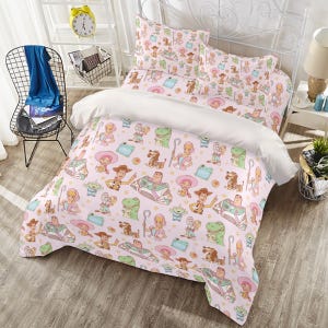 Toy Story Bedding, 4-piece Duvet Cover Set, Jessie Woody BuzzLightyear | Girls Bedroom Decor, Disney Home Nursery, Toddler Bed Set image 1