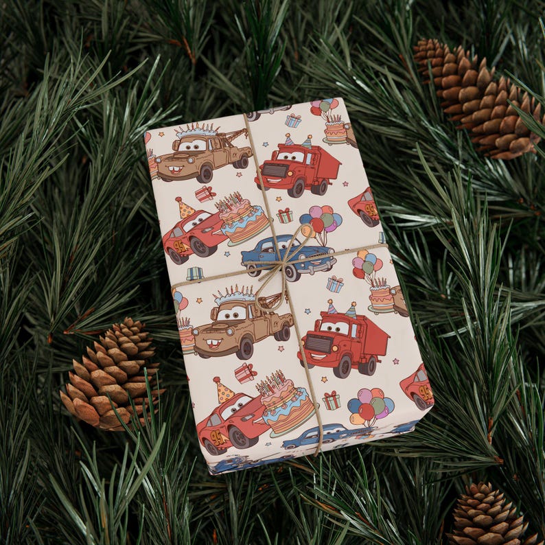 Cars verjaardagscadeaupapier Lightning McQueen cadeaupapier voor kinderen | Pixar verjaardagscadeaupapier | Raceauto cadeaupapier voor jongens afbeelding 5