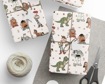 Papel de regalo de Toy Story / Papel de regalo de Pixar para niños / Papel de Buzz y Woody / Papel de regalo de cumpleaños de Toy Story / Papel de regalo para niños
