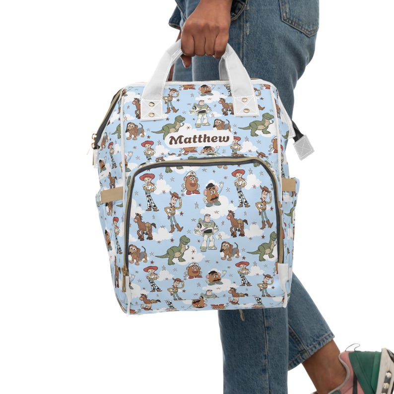 Sac à langer Toy Story | Cadeau baby shower | Sac à langer personnalisé | Sac à dos bébé avec prénom personnalisé | Sac d'hôpital pour bébé image 2