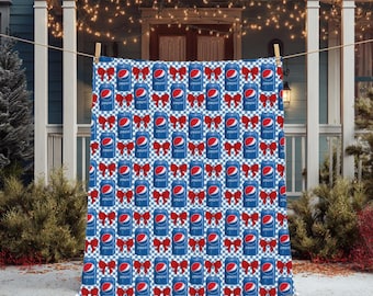 Pepsi Blanket | Pepsi Soda Can Gift | Pepsi Lover Gift | Fun gift for Adult Kids Wife Husband Birthday