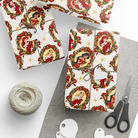 Disney Princess Christmas Wrapping Paper Roll | Kids Xmas Gift Wrap | Christmas Wrapping for Girls