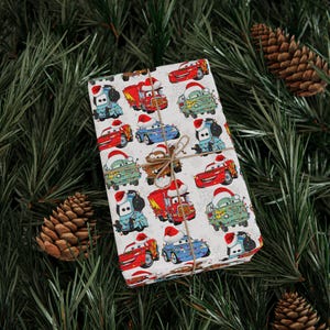 Pixar Cars Christmas Wrapping Paper | Cars Gift Wrap | Holiday Wrapping Paper Roll | Boys Christmas Gift Wrap | Disney Cars image 4