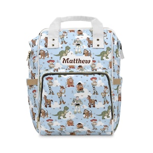 Sac à langer Toy Story | Cadeau baby shower | Sac à langer personnalisé | Sac à dos bébé avec prénom personnalisé | Sac d'hôpital pour bébé image 1