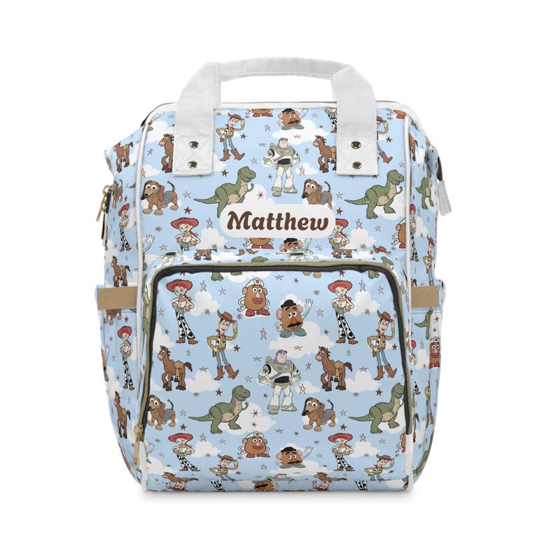 Sac à langer Toy Story | Cadeau baby shower | Sac à langer personnalisé | Sac à dos bébé avec prénom personnalisé | Sac d'hôpital pour bébé image 1