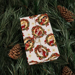 Rollo de papel de regalo navideño de princesas Disney / Papel de regalo navideño para niños / Papel de regalo navideño para niñas imagen 4