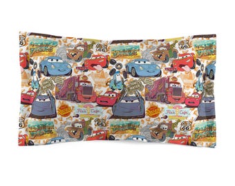 Fronha de microfibra do filme Carros para crianças, roupa de cama infantil do Relâmpago McQueen, decoração de quarto infantil da Disney