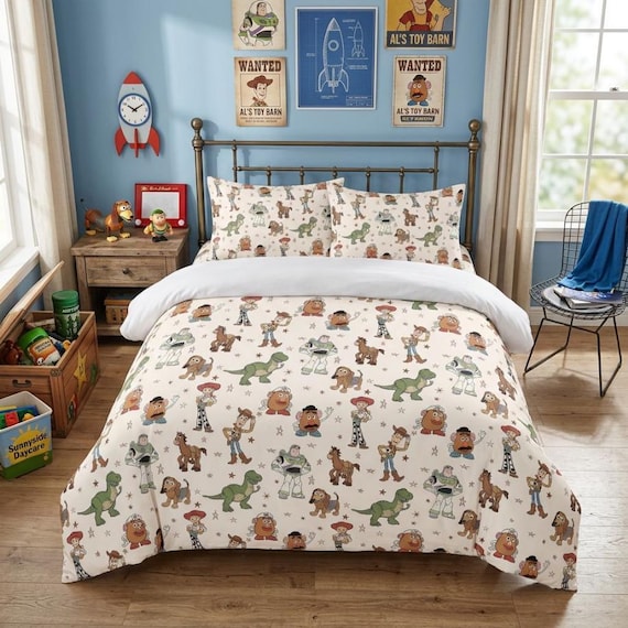 Toy Story Bedding, 4-piece Quilt Cover Set, Buzz and Woody Kids