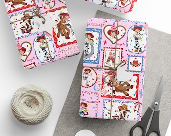 Cadeaupapier voor verjaardag Jessie Toy Story | Roze Disney Pixar-cadeauverpakking voor meisjes