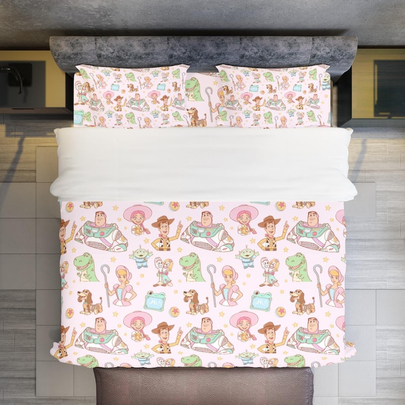 Toy Story Bedding, 4-piece Duvet Cover Set, Jessie Woody BuzzLightyear | Girls Bedroom Decor, Disney Home Nursery, Toddler Bed Set image 5