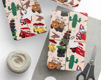 Disney Cars Weihnachtsgeschenkpapier | Pixar Lightning McQueen Geschenkverpackung | Cars Weihnachtsfilm Weihnachtspapier | Disney Kinder Weihnachtsgeschenkpapier Bögen
