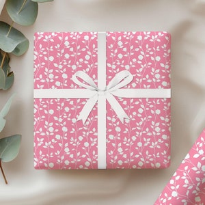 Pink Roses Gift Wrap: Floral Birthday Wrapping Paper