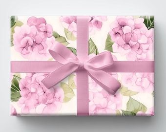 Inpakpapier hortensia: origineel ontwerp luxe cadeauverpakking