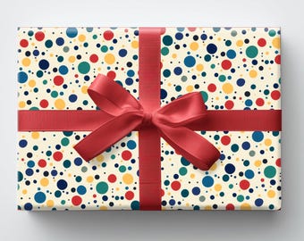 Colorful Wrapping Paper: Rainbow Pin Dots Birthday Gift Wrap