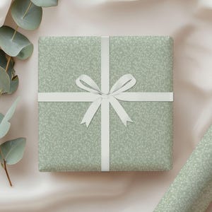 Sage Green Botanical Wrapping Paper, Elegant Gift Wrap, Wedding, Birthday, Holiday, Chic Present Wrap Idea