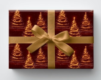 Holiday Gift Wrap: Christmas Tree Wrapping Paper, Xmas Lights Wrapping