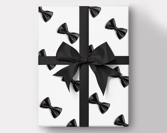 Wedding Wrapping Paper - Groomsman Gift Wrap, Bow Tie Men's Gift Wrap, Best Man Gift