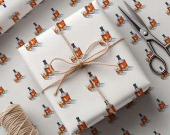 Wedding Wrapping Paper - Whiskey Groomsman Gift Wrap, Best Man Gift, Birthday
