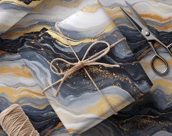 Black and White Elegant Wrapping Paper: Chic Gift Wrap, Abstract Design