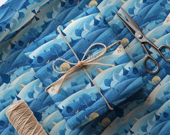 Reindeer Christmas Wrapping Paper: Winter Forest Gift Wrap