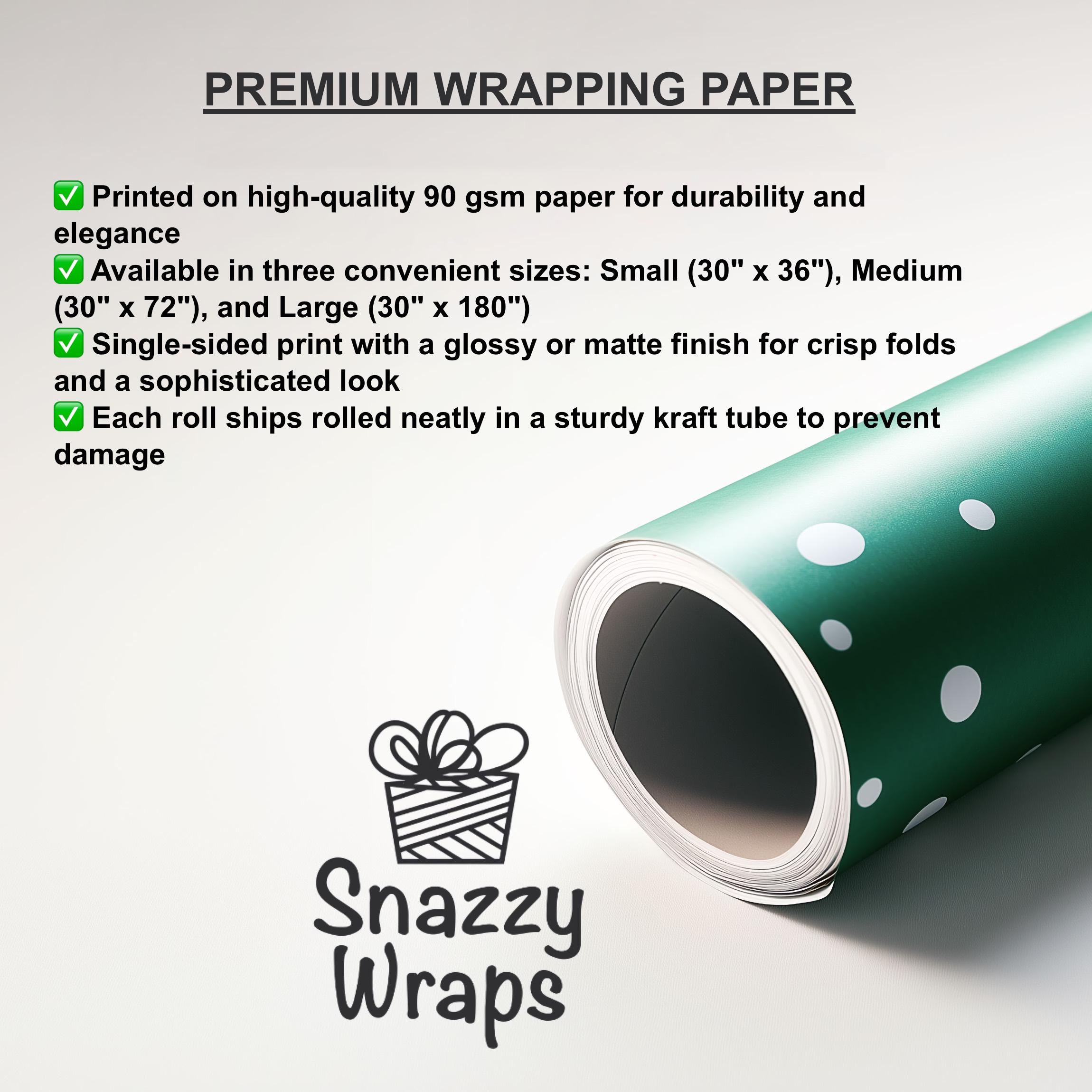 Trendy Colors Wrapping Paper: Deep Green Gift Wrap, Hand Painted Design ...