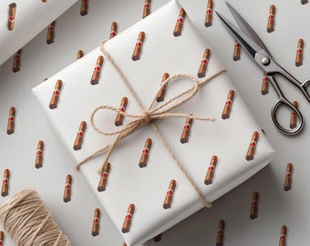 Wedding Wrapping Paper - Cigar Themed Groomsman Gift Wrap, Gift For Him