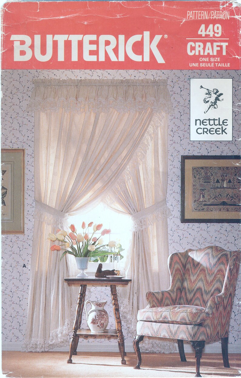 Ruffled Priscilla Curtains Valance Lace Trim Sewing Pattern Etsy
