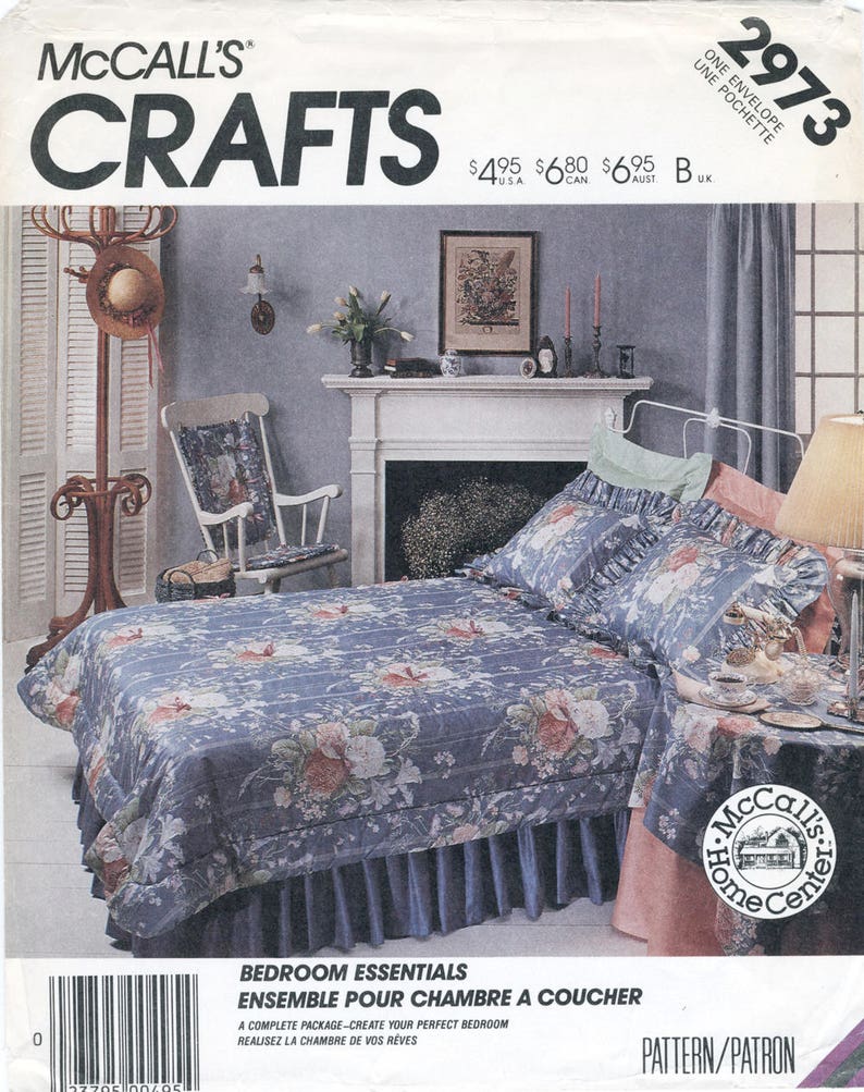 Comforter Bedspread Pillow Shams Sewing Pattern Mccalls Etsy