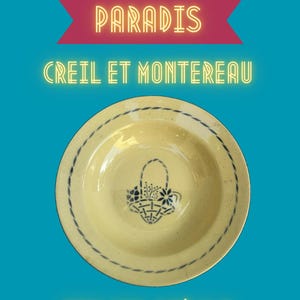 Antique Creil & Montereau plate – Paradis model – HBCM earthenware, 19th century