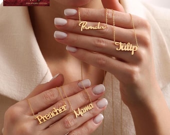 Personalised Name Necklace, Custom Minimalist Name Necklace, Gold Name Necklace, Womens Name Necklace, Birthday Gift for Her, Christmas Gift