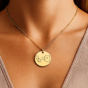 Personalized Country Necklace, Long Distance Couples, Two Home Necklace, State Necklace, Relationship Gift, Country Map Gift