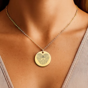 Collier coeur d'empreintes digitales personnalisé pendentif d'empreintes digitales du couple 2 cadeau commémoratif d'empreintes digitales bijoux d'empreintes digitales en argent